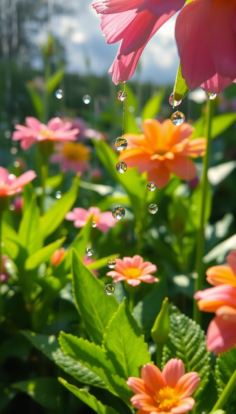 Best Spring Rain Garden Phone Sleek Wallpaper